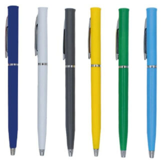 Esferos publicitarios plásticos anillo metálico